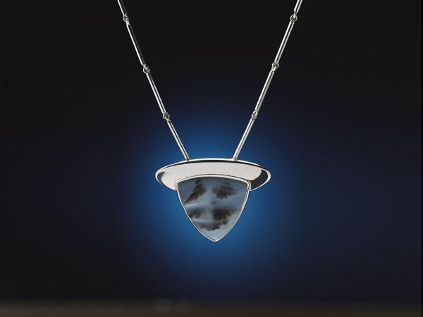 collier zilver dendriet agaat