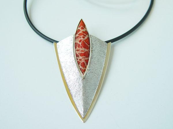 hanger shuimkoraal zilver goud