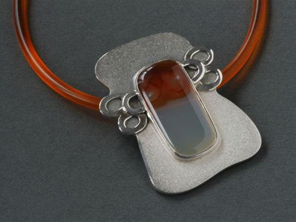 hanger zilver en agaat