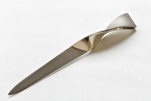 briefopener gedraaid, zilver titanium