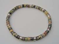 collier bloementurkoois en zilver kralen